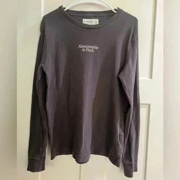 Abercrombie Fitch Men’s M Charcoal Gray Long Sleeve Tee - Picture 1 of 9
